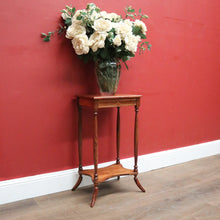 Load image into Gallery viewer, x SOLD Antique French Walnut and Marquetry Top Side Table or Lamp Table with a Tier Base. B11824