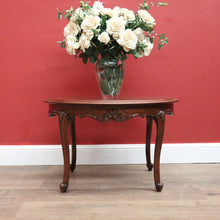 Load image into Gallery viewer, x SOLD Antique French Oak, Cane and Glass Top Table, Round Coffee Table with Scalloped Apron B11452