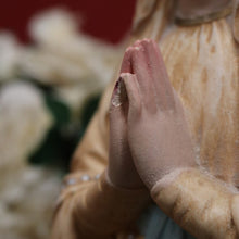 Load image into Gallery viewer, x SOLD Antique Italian Virgin Mary Statue under a Glass Dome on a Timber Plinth Base. B11728