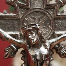 Load image into Gallery viewer, x SOLD Antique French Crucifix, Silver Plate Home Worship Christ on Cross. Religion. B11397