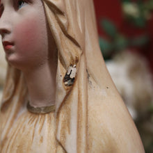 Load image into Gallery viewer, x SOLD Antique Italian Virgin Mary Statue under a Glass Dome on a Timber Plinth Base. B11728