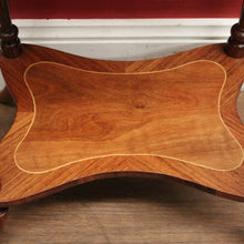 Load image into Gallery viewer, x SOLD Antique French Walnut and Marquetry Top Side Table or Lamp Table with a Tier Base. B11824