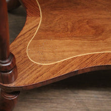 Load image into Gallery viewer, x SOLD Antique French Walnut and Marquetry Top Side Table or Lamp Table with a Tier Base. B11824
