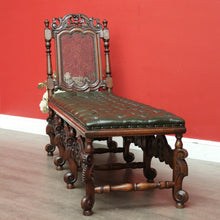 Load image into Gallery viewer, x SOLD Antique English Walnut, Cane and Green Leather Buttoned Chesterfield Chaise, Lounge Sofa. B11932