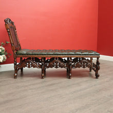 Load image into Gallery viewer, x SOLD Antique English Walnut, Cane and Green Leather Buttoned Chesterfield Chaise, Lounge Sofa. B11932