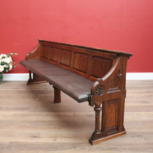 Load image into Gallery viewer, x SOLD Antique French Church Pew, Antique Oak Church or Gothic Hall Seat, Verandah Chair B11540