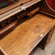 Load image into Gallery viewer, x SOLD Antique Cutler Desk, Twin Pedestal Cutler, NY, Buffalo Roll Top Office Desk with Key. B11931