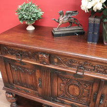 Load image into Gallery viewer, x SOLD Antique Flemish Oak Sideboard, Felt Lined Hall Cupboard, Dining Room Sideboard B11462