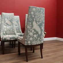 Load image into Gallery viewer, x SOLD Set of Six Vintage Dinning Chairs or Kitchen Chairs, High Back, Cushion Seat Comfort, Peacock Design. B11989
