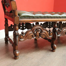 Load image into Gallery viewer, x SOLD Antique English Walnut, Cane and Green Leather Buttoned Chesterfield Chaise, Lounge Sofa. B11932