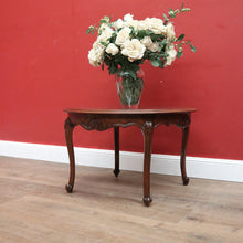 Load image into Gallery viewer, x SOLD Antique French Oak, Cane and Glass Top Table, Round Coffee Table with Scalloped Apron B11452