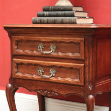 Load image into Gallery viewer, x SOLD Vintage French Provincial Oak Two-drawer Cabinet or lamp Table or Bedside. B11953