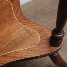 Load image into Gallery viewer, x SOLD Antique French Walnut and Marquetry Top Side Table or Lamp Table with a Tier Base. B11824