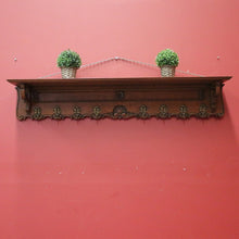 Load image into Gallery viewer, x SOLD French Coat Rack, Eight Brass Hook Scarf, Hat, umbrella Wall Hanging Rack with a Shelf. B11673