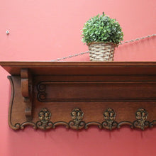 Load image into Gallery viewer, x SOLD French Coat Rack, Eight Brass Hook Scarf, Hat, umbrella Wall Hanging Rack with a Shelf. B11673