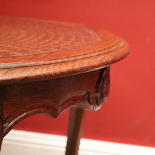 Load image into Gallery viewer, x SOLD Antique French Oak, Cane and Glass Top Table, Round Coffee Table with Scalloped Apron B11452