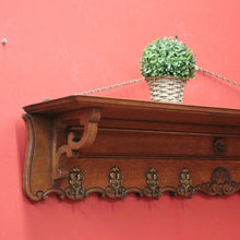 Load image into Gallery viewer, x SOLD French Coat Rack, Eight Brass Hook Scarf, Hat, umbrella Wall Hanging Rack with a Shelf. B11673