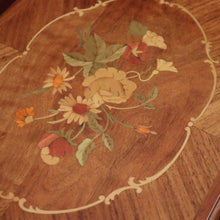Load image into Gallery viewer, x SOLD Antique French Walnut and Marquetry Top Side Table or Lamp Table with a Tier Base. B11824