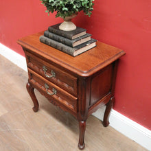 Load image into Gallery viewer, x SOLD Vintage French Provincial Oak Two-drawer Cabinet or lamp Table or Bedside. B11953