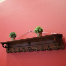 Load image into Gallery viewer, x SOLD French Coat Rack, Eight Brass Hook Scarf, Hat, umbrella Wall Hanging Rack with a Shelf. B11673