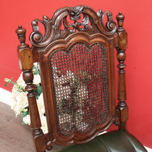 Load image into Gallery viewer, x SOLD Antique English Walnut, Cane and Green Leather Buttoned Chesterfield Chaise, Lounge Sofa. B11932