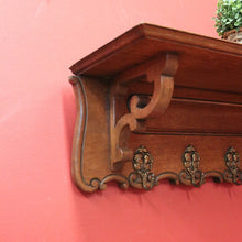 Load image into Gallery viewer, x SOLD French Coat Rack, Eight Brass Hook Scarf, Hat, umbrella Wall Hanging Rack with a Shelf. B11673
