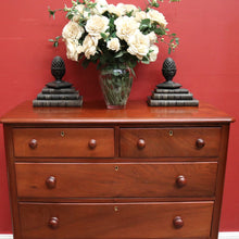 Load image into Gallery viewer, x SOLD Antique Australian Cedar Chest of Five Graduating Drawers, Hall or Entry Chest, Full Cedar. B11556
