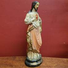 Load image into Gallery viewer, x SOLD Antique Ceramic-Chalk Bust or plaster Sacred Heart of Jesus Statue or Figurine, Home Worship or Devotion. B11732