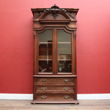 Load image into Gallery viewer, x SOLD Antique French Walnut China Cabinet or Bookcase with 3 Drawers to the Base. B11903