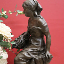 Load image into Gallery viewer, x SOLD Antique French Spelter of a Maiden holding a Basket, Louis Emile Cana 1845-1895. B11633