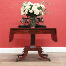 Load image into Gallery viewer, Antique English Mahogany Sofa Table or Drop Side Lamp or Side Table, on a Pedestal Base B11986