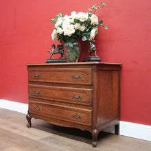 Load image into Gallery viewer, x SOLD French Entry or Foyer Chest, Three Drawer Chest of Drawers with Brass Handles. B11914