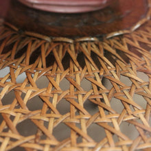 Load image into Gallery viewer, x SOLD Antique French Oak, Cane and Glass Top Table, Round Coffee Table with Scalloped Apron B11452