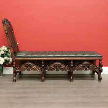 Load image into Gallery viewer, x SOLD Antique English Walnut, Cane and Green Leather Buttoned Chesterfield Chaise, Lounge Sofa. B11932