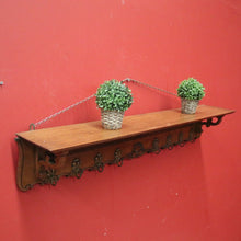 Load image into Gallery viewer, x SOLD French Coat Rack, Eight Brass Hook Scarf, Hat, umbrella Wall Hanging Rack with a Shelf. B11673
