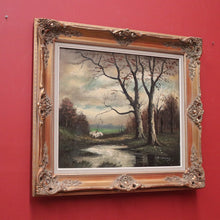 Load image into Gallery viewer, Framed Oil on Canvas, Antique French Oil Painting in a Gilt Timber and Gesso Frame, Landscape, Still-life. B11687