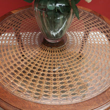 Load image into Gallery viewer, x SOLD Antique French Oak, Cane and Glass Top Table, Round Coffee Table with Scalloped Apron B11452