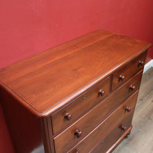 Load image into Gallery viewer, x SOLD Antique Australian Cedar Chest of Five Graduating Drawers, Hall or Entry Chest, Full Cedar. B11556