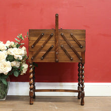 Load image into Gallery viewer, x SOLD Vintage French Sewing Box, 5 Section / Drawer Scissor Mechanism Sewing Caddy. B11874