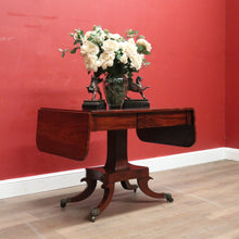 Load image into Gallery viewer, Antique English Mahogany Sofa Table or Drop Side Lamp or Side Table, on a Pedestal Base B11986
