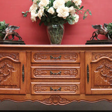 Load image into Gallery viewer, x SOLD Antique French Oak Sideboard, Low TV Unit or Buffet Cabinet with Cupboard Storage. B11904