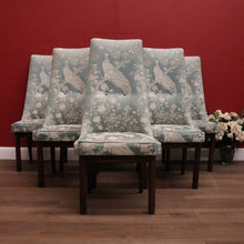Load image into Gallery viewer, x SOLD Set of Six Vintage Dinning Chairs or Kitchen Chairs, High Back, Cushion Seat Comfort, Peacock Design. B11989
