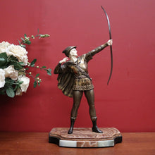 Load image into Gallery viewer, x SOLD Antique French Art Deco Bronze and Marble Base Statue Robin Hood, circa 1930. B11302