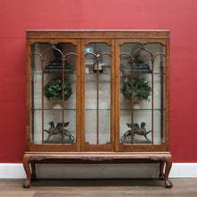 Load image into Gallery viewer, x SOLD Antique China Cabinet - Ricketts and Thorp Australian Glass Shelf Display Cabinet. B11918