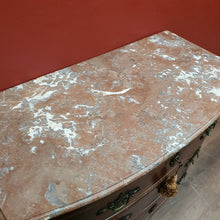 Load image into Gallery viewer, x SOLD Antique French mahogany Three Drawer Marble Top Chest of Drawers with Brass Detail. B12162