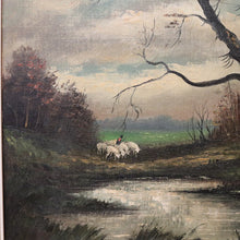 Load image into Gallery viewer, Framed Oil on Canvas, Antique French Oil Painting in a Gilt Timber and Gesso Frame, Landscape, Still-life. B11687