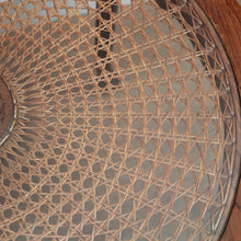 Load image into Gallery viewer, x SOLD Antique French Oak, Cane and Glass Top Table, Round Coffee Table with Scalloped Apron B11452