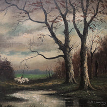 Load image into Gallery viewer, Framed Oil on Canvas, Antique French Oil Painting in a Gilt Timber and Gesso Frame, Landscape, Still-life. B11687