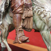 Load image into Gallery viewer, x SOLD 1940 Edition of Emile Guillemin's 'Arab Rider' Carrying Wild Game, Bronze Statue. B11301