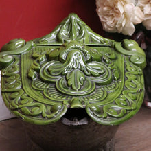 Load image into Gallery viewer, x SOLD Antique French Cast Iron Coal Bucket with a Green Enamel Lid and a Brass Coal Shovel. B11652